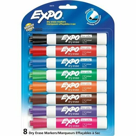 NEWELL BRANDS Dry-erase Markers, Chisel Point, Nontoxic, Assorted, 8PK SAN80678